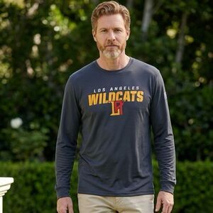 NWT ‘47 Los Angeles Wildcats XFL Football LA Long Sleeve Blue Tee Shirt - Large